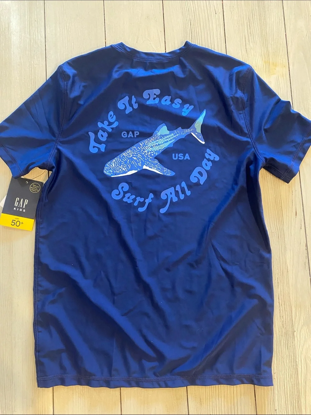 GAP Blue Short-Sleeve Tee with Shark Swim shirt